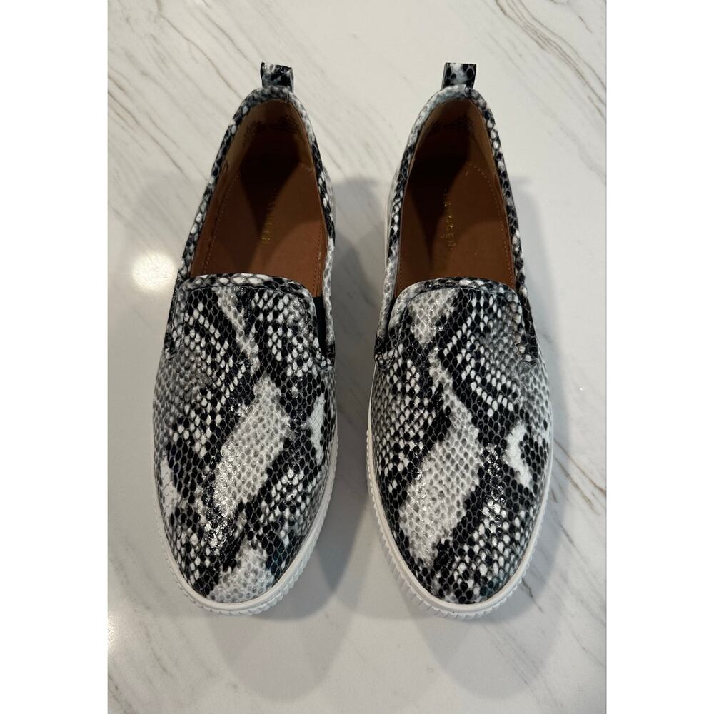 Halogen Snakeskin Print Loafer Flats Women 8.5 | Nordstrom | NWOT | Black White